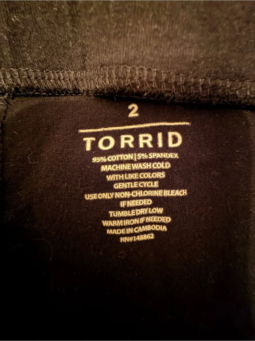 Torrid Women’s Black Cloth 7/8 Length Leggings
